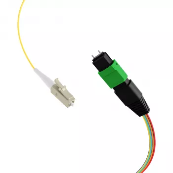 Cabo patch matriz MTP-M/LC 8 fibras OS2 EFB, LSZH amarelo, 1 m
