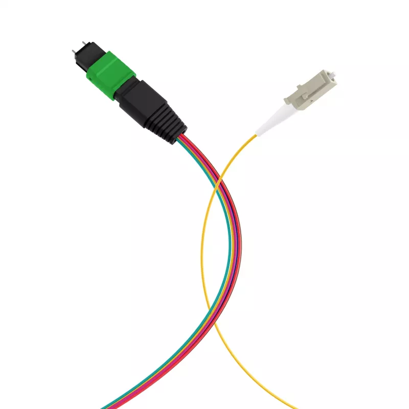 Cabo patch matriz MTP-M/LC 8 fibras OS2 EFB, LSZH amarelo, 1 m