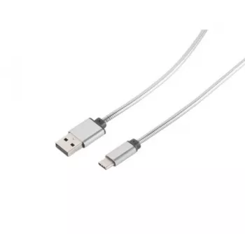 Cabo Exertis Connect 39910214 USB-C para USB-A, 1 m, USB 3.2 Gen 1, prateado