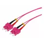 Tecline HD cabo de patch de fibra ótica, 50/125 µm, multimodo, OM4, SC duplex para SC duplex, violeta erika, 3,0 m (798SS03)