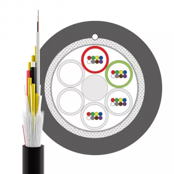 INFRALAN U-DQ(ZN)BH OS2 48E (4x12) Eca 5000N LSZH preto 11,2mm cabo de fibra ótica G657A1 54448.1D-E5