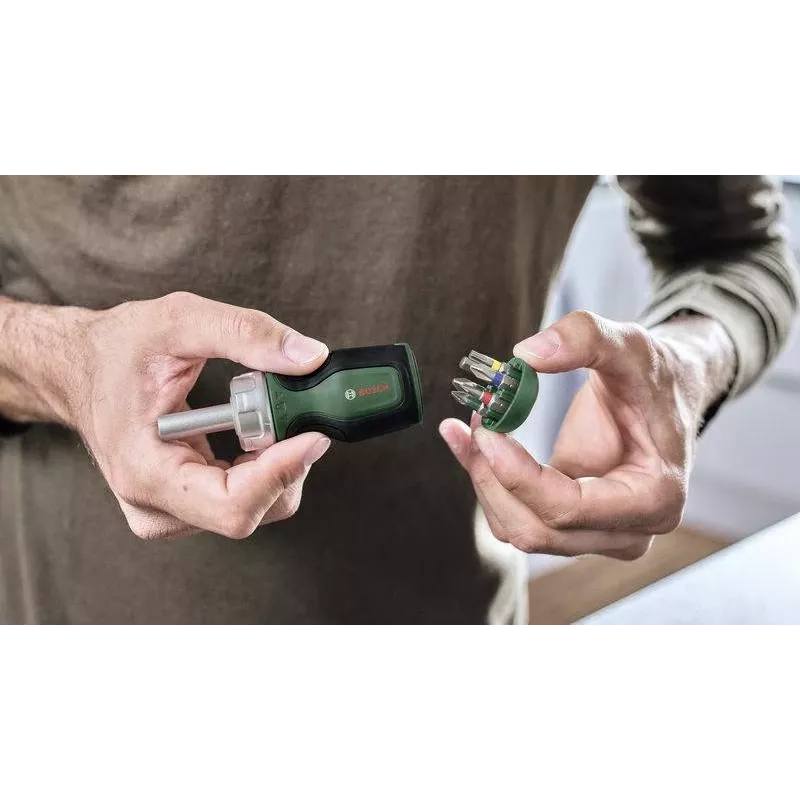 Bosch 1600A032UZ chave de fendas com catraca e 6 bits