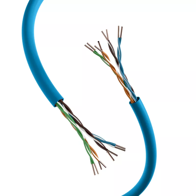 INFRALAN Cat.6A 500 MHz U/UTP cabo de instalação 4 pares, AWG23, CPR B2ca, RAL5015 azul, 305m 99960.305-CPR