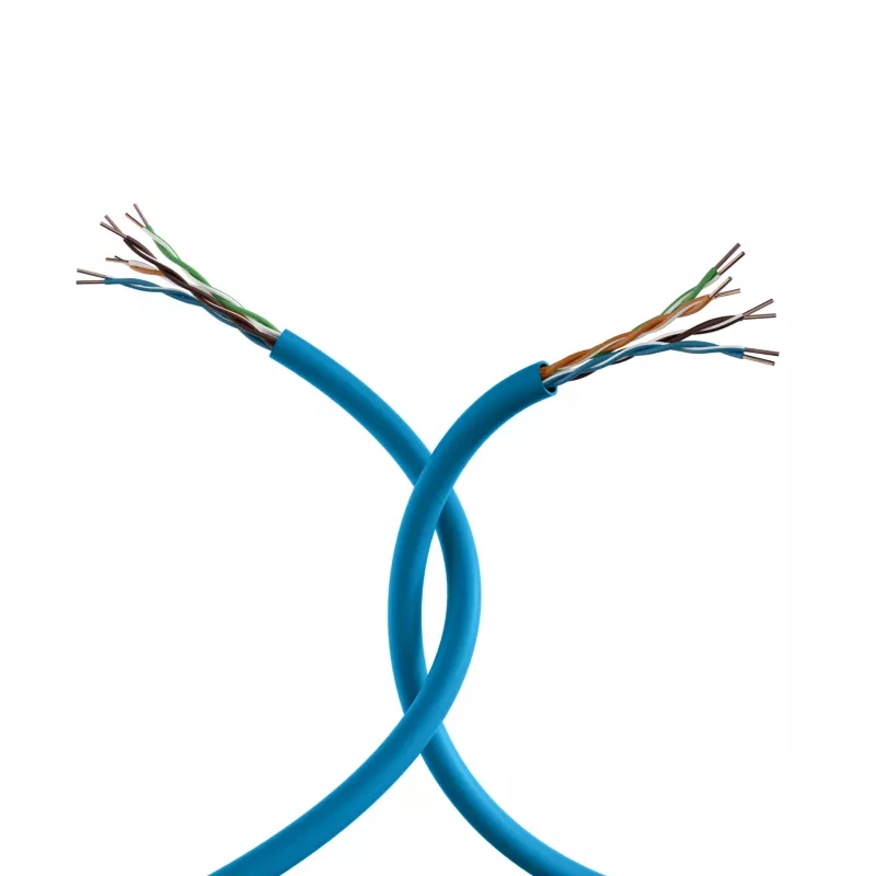INFRALAN Cat.6A 500 MHz U/UTP cabo de instalação 4 pares, AWG23, CPR B2ca, RAL5015 azul, 305m 99960.305-CPR