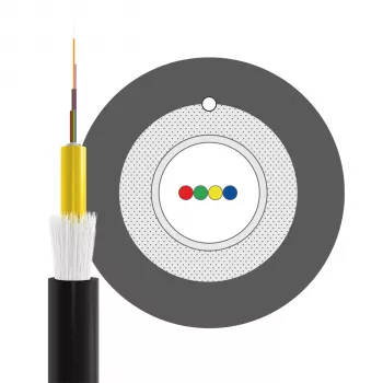 INFRALAN A-DQ(ZN)B2Y OM4 4G Cabo de fibra ótica exterior, 4 fibras, 50/125µm, Preto, 5,8mm, 2000N A4M4F1