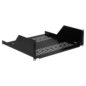EFB Elektronik Prateleira para rack 19 polegadas 3U, 450 mm de profundidade, 36 kg de carga, RAL 9005 Preto 691650TS.3U450