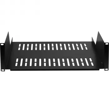 EFB Elektronik Prateleira para rack 19 polegadas 3U, 450 mm de profundidade, 36 kg de carga, RAL 9005 Preto 691650TS.3U450