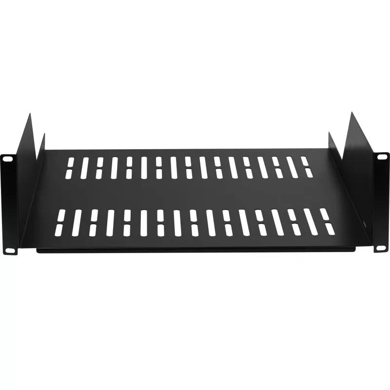 EFB Elektronik Prateleira para rack 19 polegadas 3U, 450 mm de profundidade, 36 kg de carga, RAL 9005 Preto 691650TS.3U450