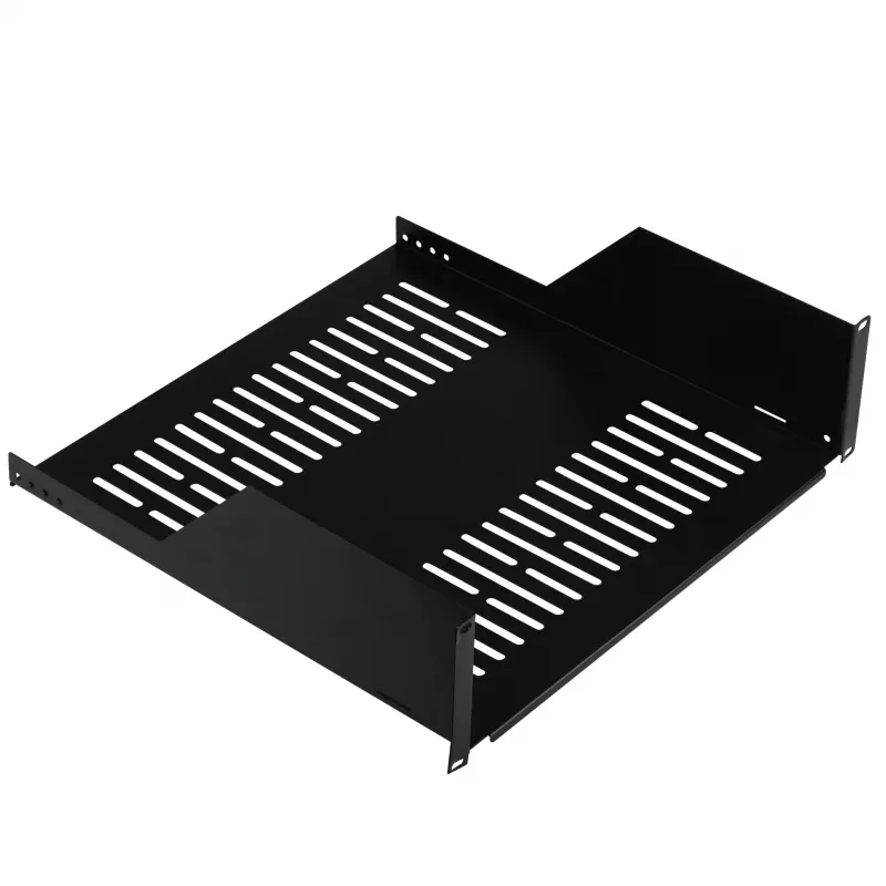 EFB Elektronik Prateleira para rack 19 polegadas 3U, 450 mm de profundidade, 36 kg de carga, RAL 9005 Preto 691650TS.3U450