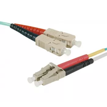 EXERTIS CONNECT Cabo de fibra ótica, 50/125 µm, OM3, SC Duplex para LC Duplex, Turquesa, 4,0 m