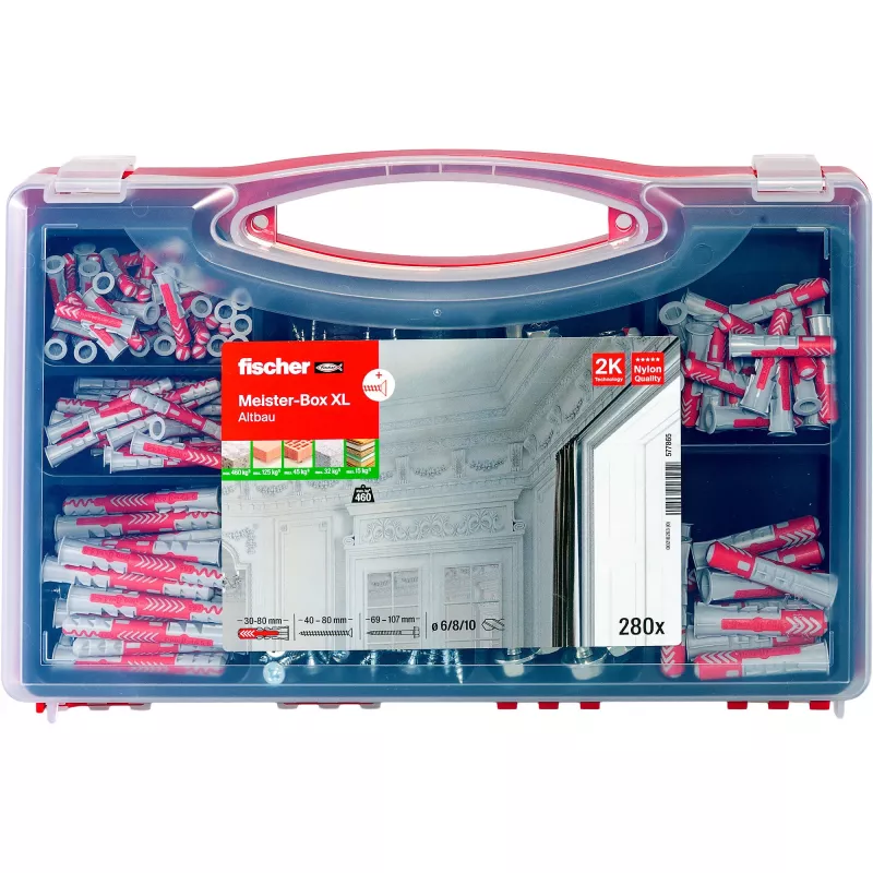 Caixa de organização de buchas fischer Meister-Box XL Altbau+ S (577865)