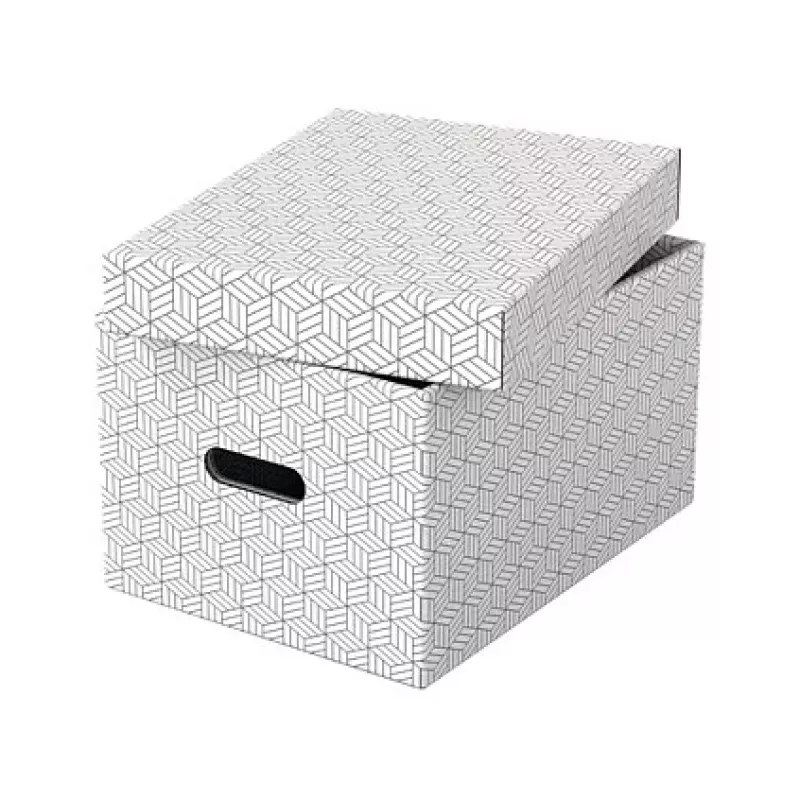 Caixa de arrumação LEITZ 628282 Home Medium, conjunto de 3 peças, branco, 100% cartão canelado reciclado, tampa removível, empilhável