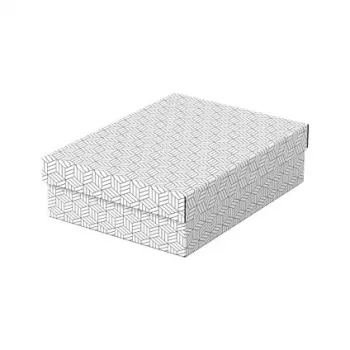 Conjunto de 3 caixas de arrumação e oferta LEITZ Home M, branco, 100% cartão canelado reciclado, tampa removível 628284