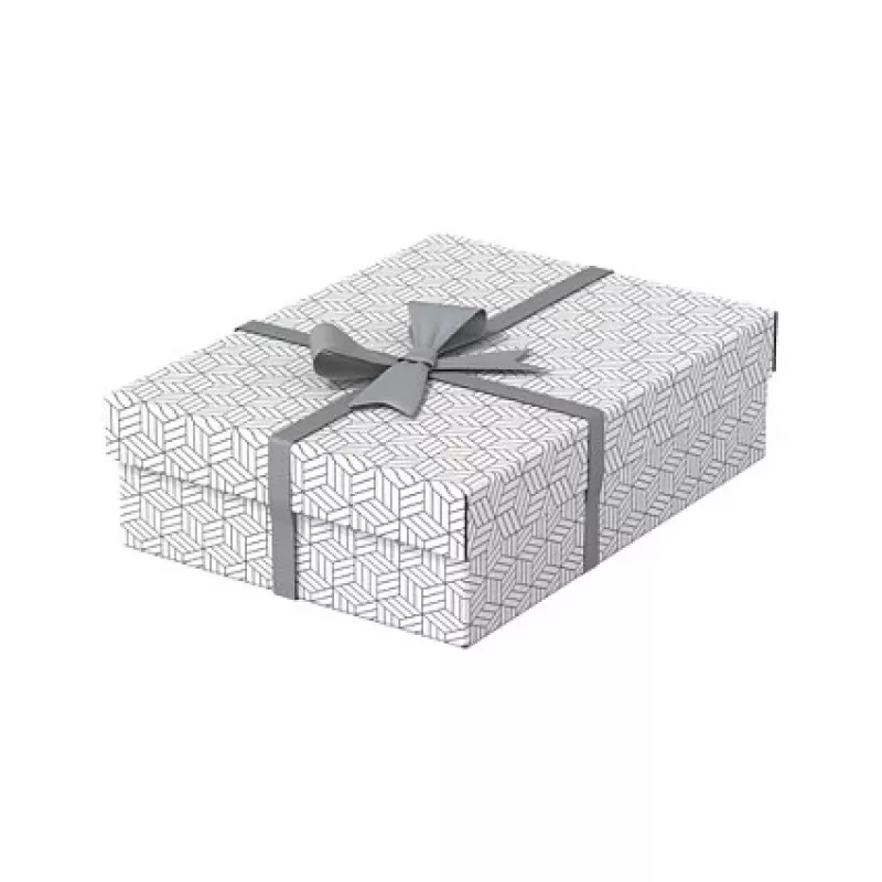 Conjunto de 3 caixas de arrumação e oferta LEITZ Home M, branco, 100% cartão canelado reciclado, tampa removível 628284