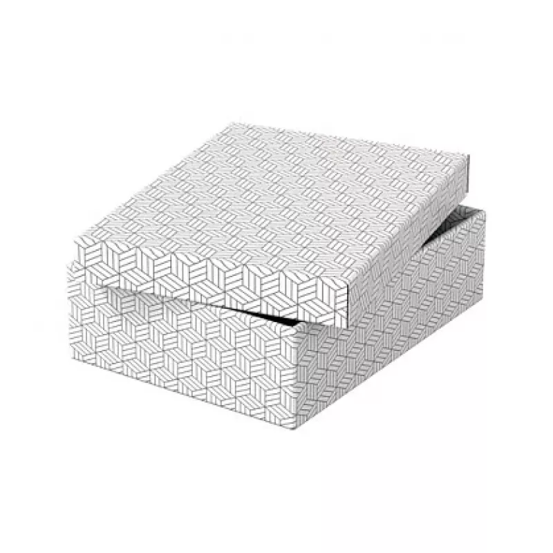 Conjunto de 3 caixas de arrumação e oferta LEITZ Home M, branco, 100% cartão canelado reciclado, tampa removível 628284