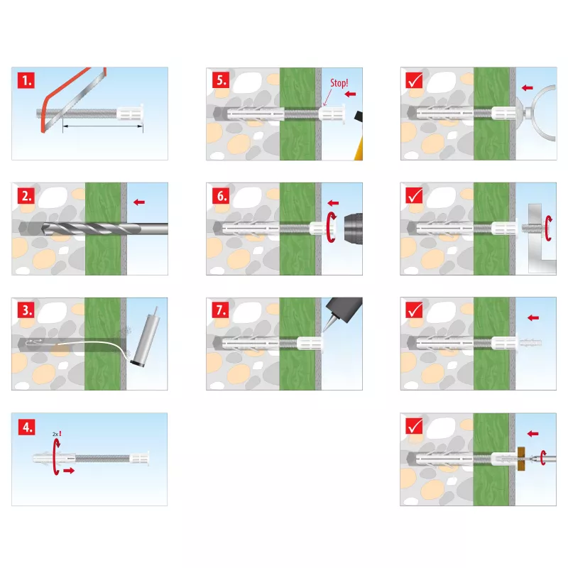 Sistema de montagem à distância TOX Thermo Proff Mini para ETICS, 2 unid. 084600381