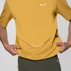 T-shirt desportiva de secagem rápida Salewa Pedroc Dry Hybrid homem - Olive Oil, tamanho L