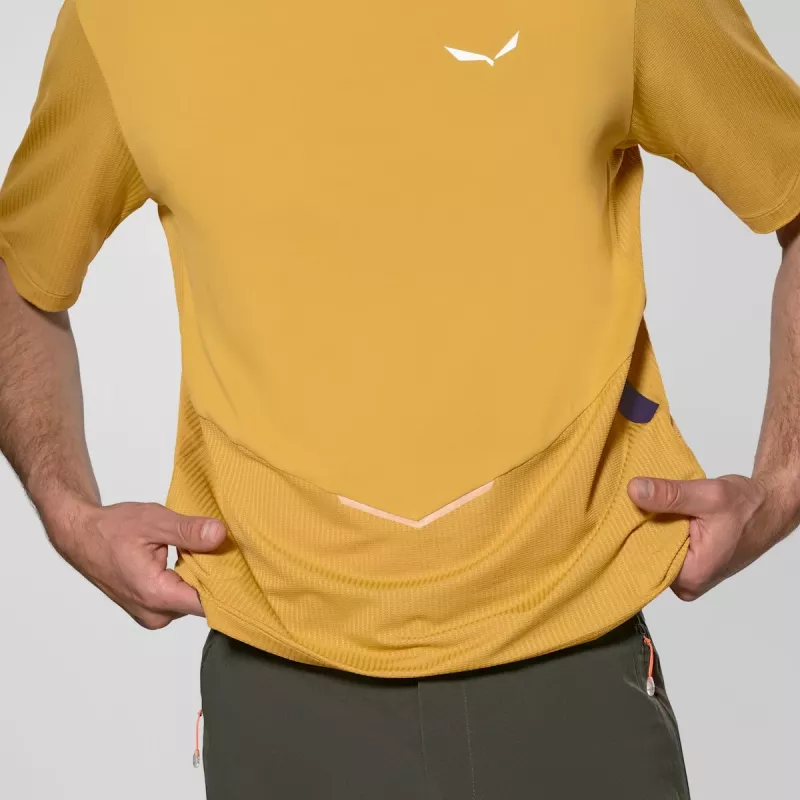 T-shirt desportiva de secagem rápida Salewa Pedroc Dry Hybrid homem - Olive Oil, tamanho L