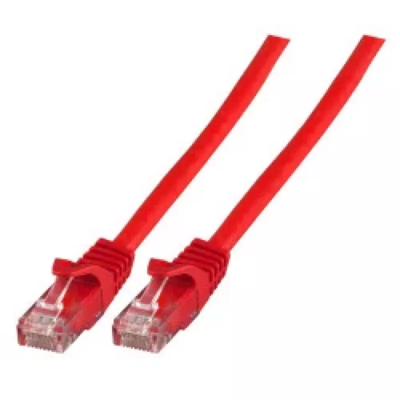 Cabo de patch EFB K8110RT.5 Cat.5e U/UTP LSZH CCA, RJ45, vermelho, 5 m