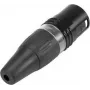 Ficha XLR de 5 polos HICON HI-X5CM-B, ligação por soldadura, zamak, preto 30200514