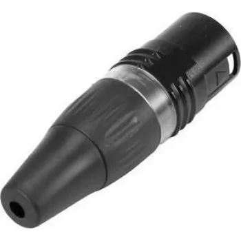 Ficha XLR de 5 polos HICON HI-X5CM-B, ligação por soldadura, zamak, preto 30200514