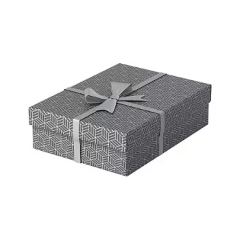 Caixa de armazenamento e presente Esselte Home M, conjunto de 3, cinzento, cartão canelado 100% reciclado, tampa removível 628285