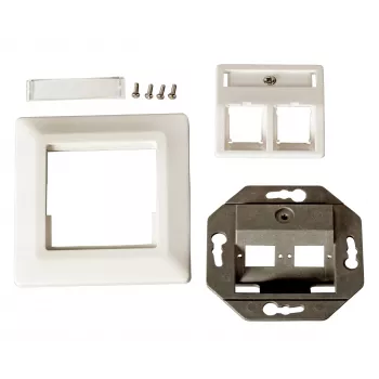 Conjunto de painel de fibra ótica EFB ET-25085FO para 2x E2000, SC simplex, LC duplex, RAL 9010
