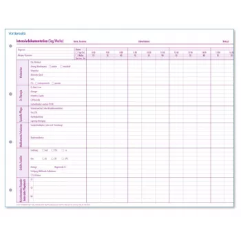 Formulários BOI Documentação de cuidados intensivos ambulatórios, 50 folhas 9206-00428