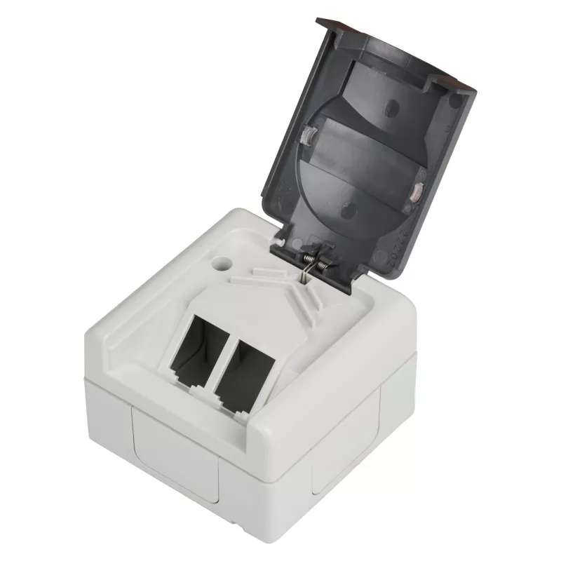 Caixa vazia de superfície para ambientes húmidos EFB ET-25020 para 2 módulos keystone, IP44, cinzento