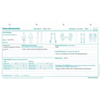 Formulários de documentação de dor BOI Dokutech, A4, 50 folhas, folhas soltas, branco 9206-00239