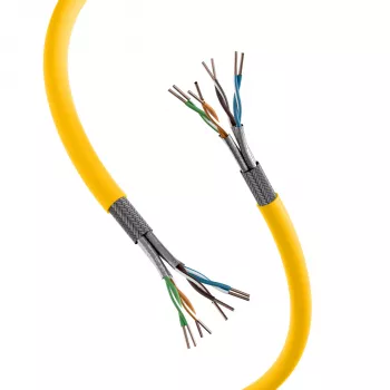 Cabo INFRALAN Cat.7A 1250 AWG22 S/FTP 4P CPR Dca 25Gbit/s ready amarelo colza RAL1021, 100 m 999833.100-CPR