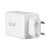 Carregador de parede EFB Elektronik 65W GaN 2x USB-C + USB-A PD3.0 QC3.0 branco G651A2CE