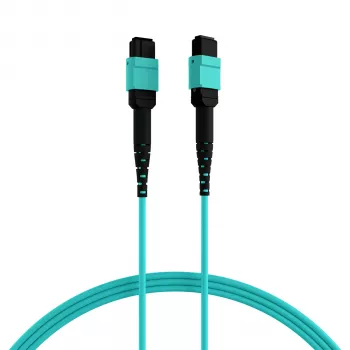 Cabo de patch EFB Elektronik MPOF12MPOFOM3-2 MPO-PLUS fêmea para MPO-PLUS fêmea OM3 12 fibras tipo B LSZH aqua, 2 m