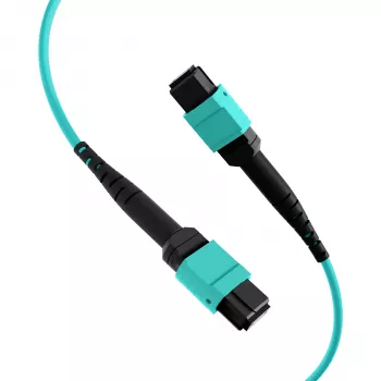 Cabo de patch EFB Elektronik MPOF12MPOFOM3-2 MPO-PLUS fêmea para MPO-PLUS fêmea OM3 12 fibras tipo B LSZH aqua, 2 m