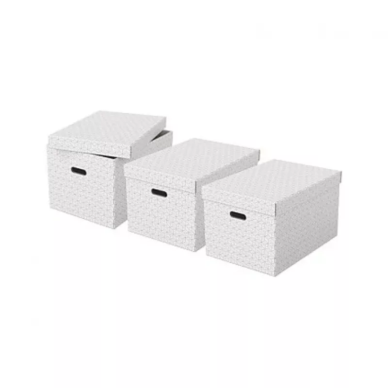 Esselte Home Caixa de arrumação L, conjunto de 3, branco, 628286