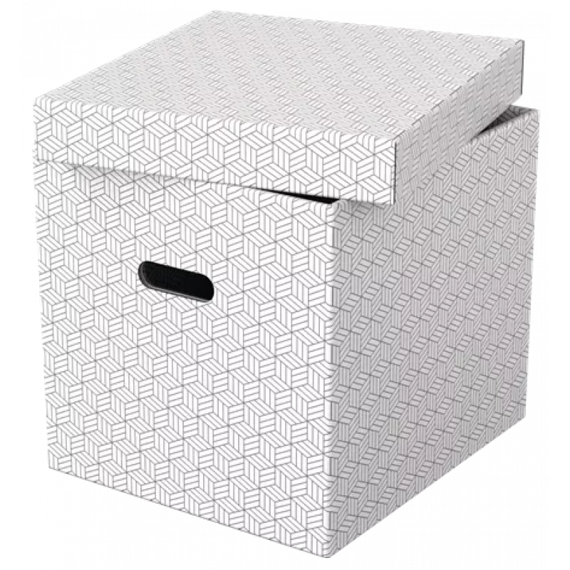LEITZ Home Cube Conjunto de caixas de arrumação com 3 unidades, branco, 100% cartão canelado reciclado, tampa removível 628288