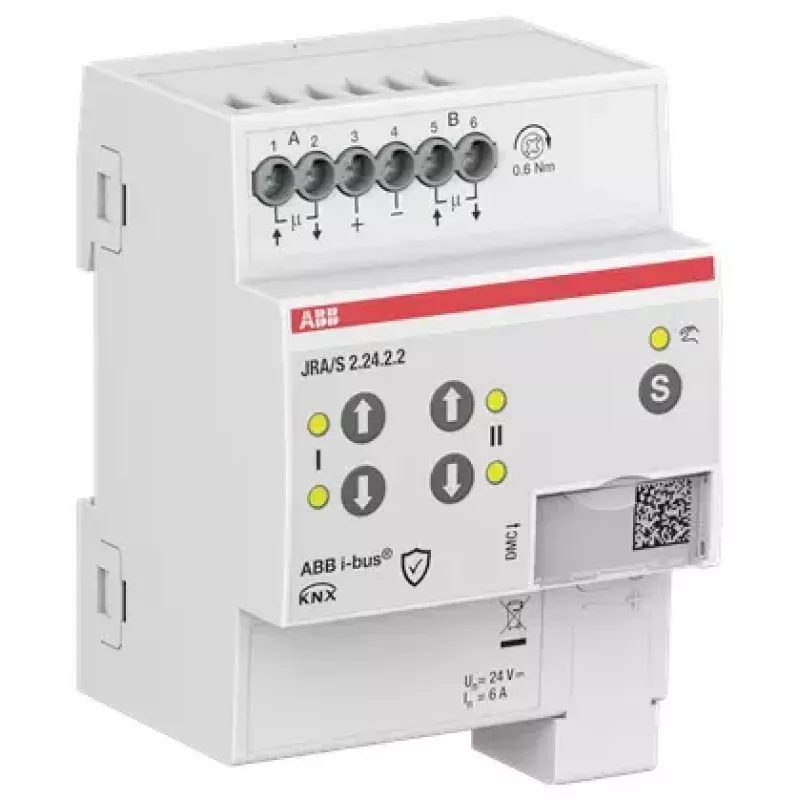 ABB JRA/S2.24.2.2 Atuador para estores/persianas, 2 canais, 24V, operação manual, KNX 2CDG110295R0011