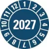 HEIN Industrieschilder Etiqueta de inspeção 2027, azul, película autoadesiva, redonda 20 mm, 500 por rolo 189463