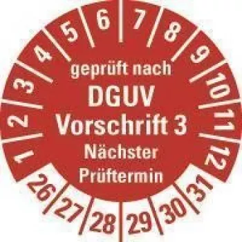HEIN Industrieschilder DGUV V3 Etiqueta de inspeção NP26-31, redonda 20 mm, adesão permanente, branca, 500/rolo 185658