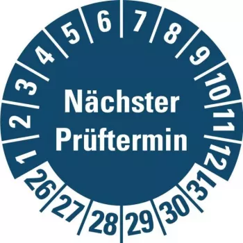 HEIN Industrieschilder Etiqueta de inspeção NP26-31 azul redonda 20mm 500/rolo (185778)