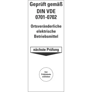 HEIN 178140 Etiqueta de inspeção para DIN VDE 0701-0702, autoadesiva, amarela, 50 x 25 mm, 100 etiquetas