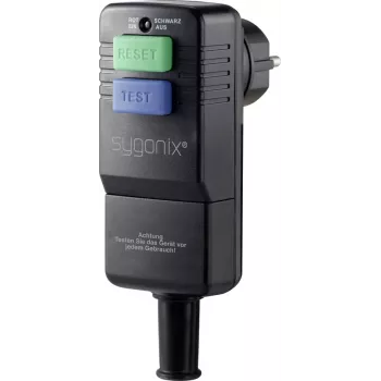 Sygonix SY-3779070 ficha macho angular Schuko com PRCD, 230 V, 16 A, IP54, preto