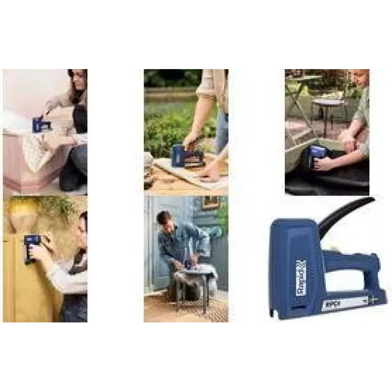 RAPID TOOLS RPC4 agrafador manual, azul, para agrafos de arame fino tipo 53 e tipo 13 (6-16 mm) e agrafos tipo 8 - 1 unid. 5001631