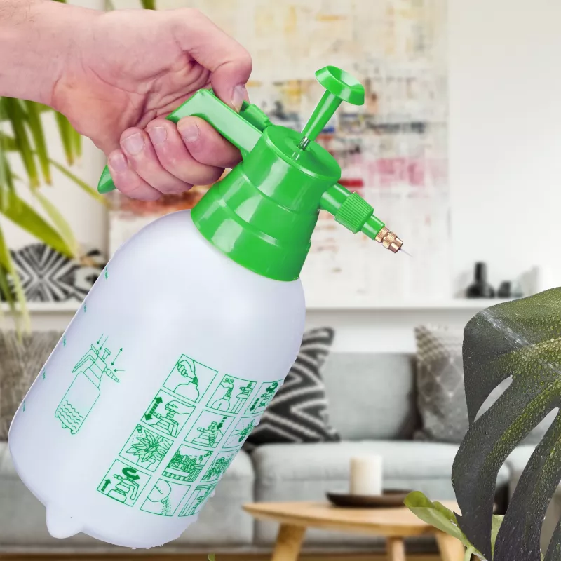 Relaxdays Pulverizador de pressão com bomba, 2 L, branco/verde (10030042)