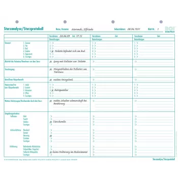 Formulários BOI de análise/registo de quedas, 50 folhas (9206-00389)
