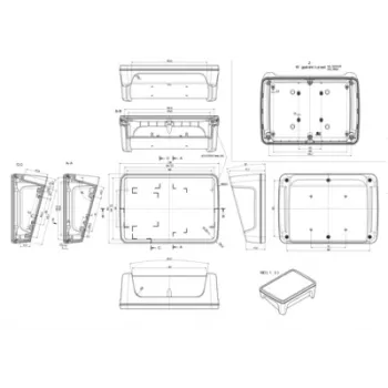 Caixa para display Bopla BoPad BOP 7.0 P-9005-SET, 215 x 150 x 75,70 mm, ABS, preto (RAL 9005) 35107075.HMT1