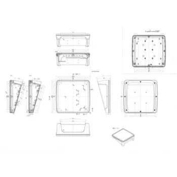 Caixa para display Bopla BoPad BOP 2222 P-9005-SET, 203 x 220 x 83,7 mm, ABS, preto RAL 9005 35122575.HMT1