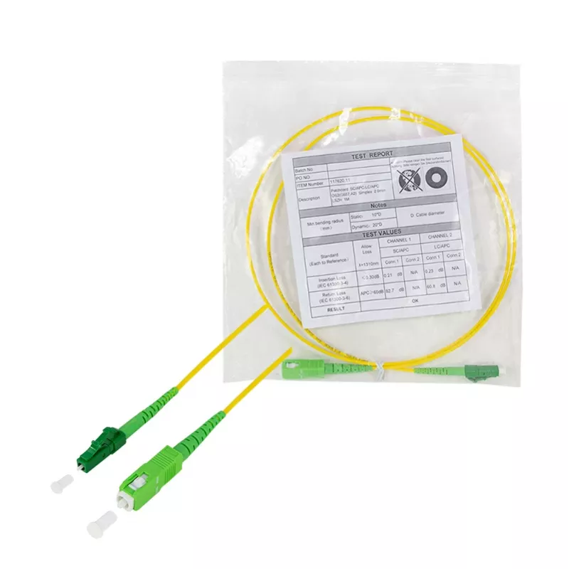 Cabo de patch de fibra ótica LogiLink FPSLS50 monomodo OS2, SC/APC para LC/APC, 9/125 µm, 50 m, amarelo