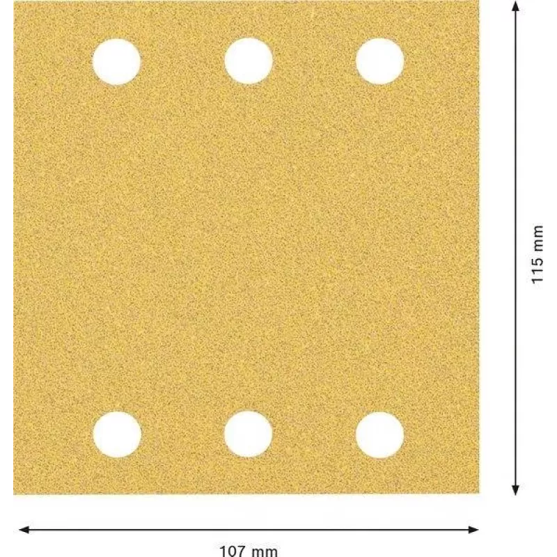 Bosch 2608901668 papel de lixa para lixadeira orbital, conjunto de 10 peças, grão 60/120/180, 107 x 115 mm