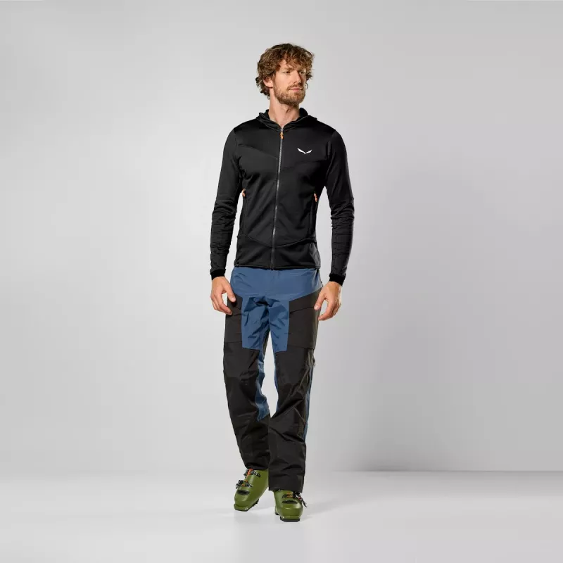 Casaco de lã polar com capuz Salewa Sella Crevasse HD - homem - Black Out - L
